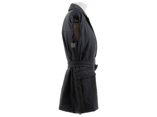 Max Mara short sleeveless navy wool parka Navy blue - view 3