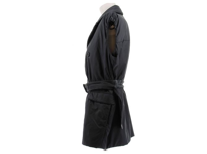 Max Mara short sleeveless navy wool parka Navy blue - view 4