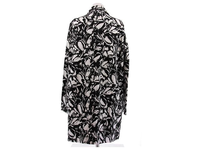 Lanvin Chaqueta larga negra y blanca de algodón Negro - vista 2