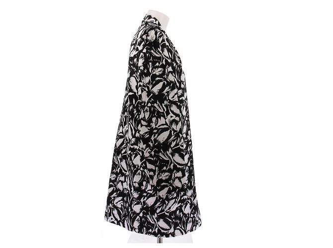 Lanvin Chaqueta larga negra y blanca de algodón Negro - vista 3