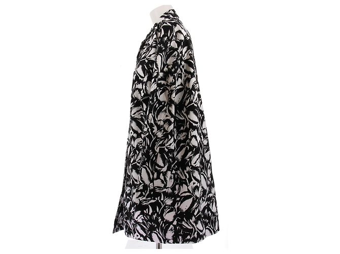 Lanvin Chaqueta larga negra y blanca de algodón Negro - vista 4