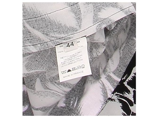 Lanvin Chaqueta larga negra y blanca de algodón Negro - vista 6