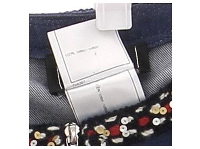 Chanel Lange Jeansjacke mit Baumwollstickereien Blau - Ansicht 6