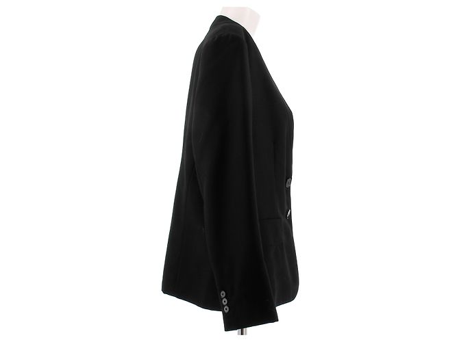 Hermès Schwarzer Blazer mit Schulterpolstern - Ansicht 3