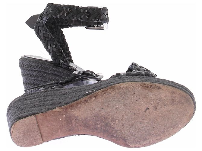 Hermès Zeppe intrecciate nere Nero - vista 7