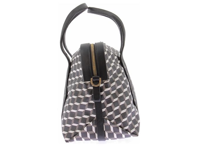 Pierre Hardy Bolsa de couro com cubos de couro e lona Preto - vista 3
