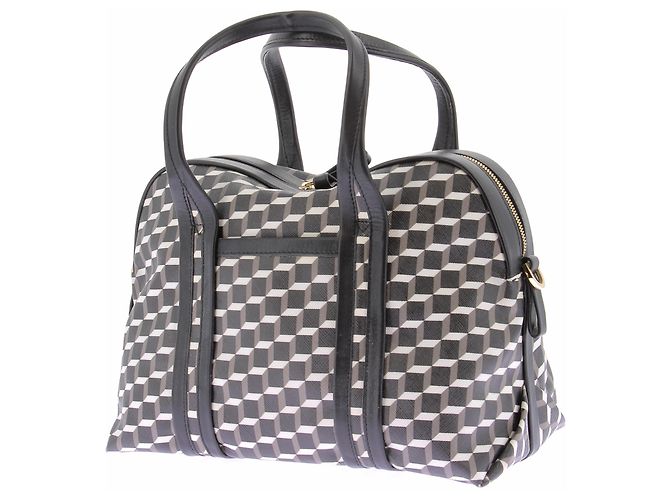 Pierre Hardy Bolsa de couro com cubos de couro e lona Preto - vista 5
