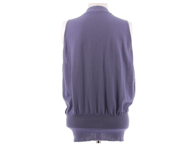 Hermès Ärmelloser lila Cashmere-Cardigan - Ansicht 2