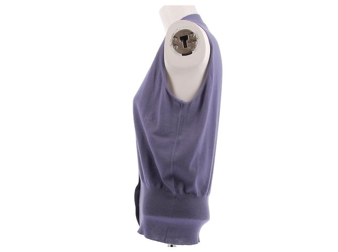 Hermès Ärmelloser lila Cashmere-Cardigan - Ansicht 4