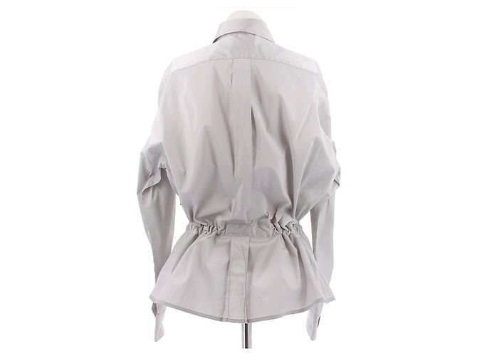Yves Saint Laurent Saharienne gris metalizado con seda - vista 2