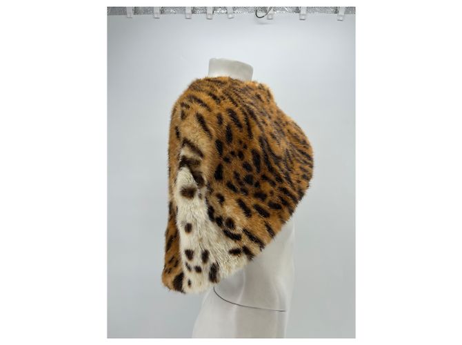 Autre Marque Bolero in pelliccia di leopardo Marrone - vista 3
