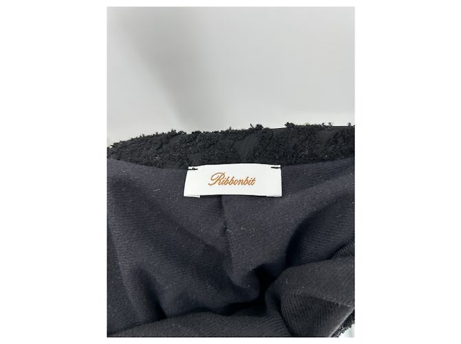 Autre Marque Falda maxi negra texturizada RIBBONBIT Negro - vista 5