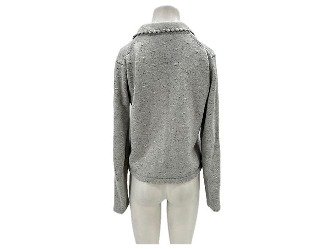 Autre Marque Grau gestrickter Cardigan aus Wolle - Ansicht 2
