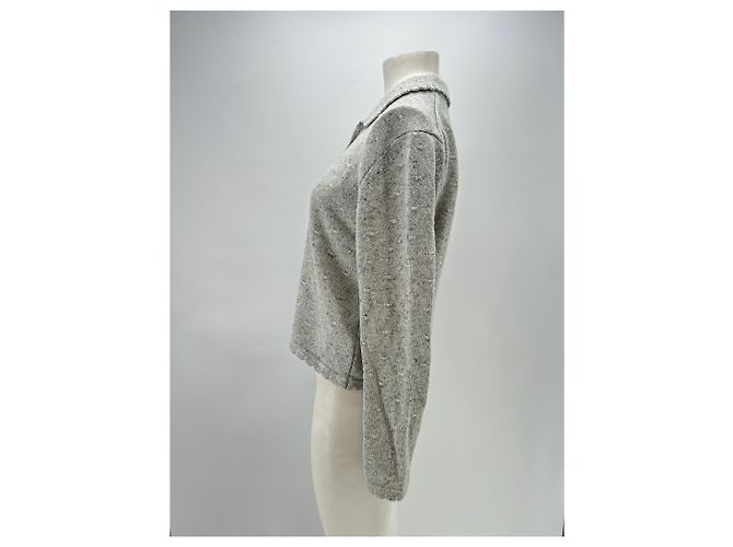 Autre Marque Grau gestrickter Cardigan aus Wolle - Ansicht 4