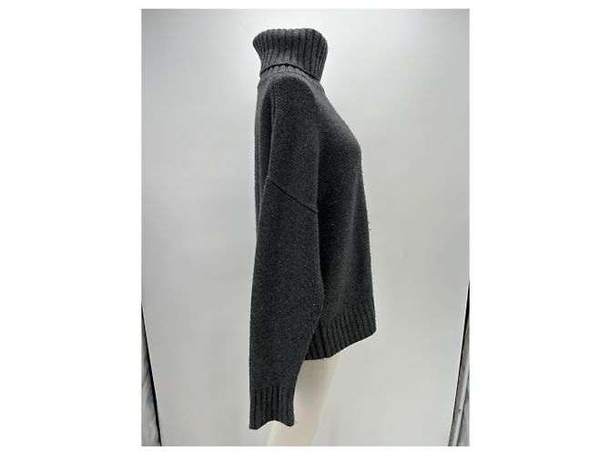 Autre Marque Suéter de cuello alto gris de lana - vista 3