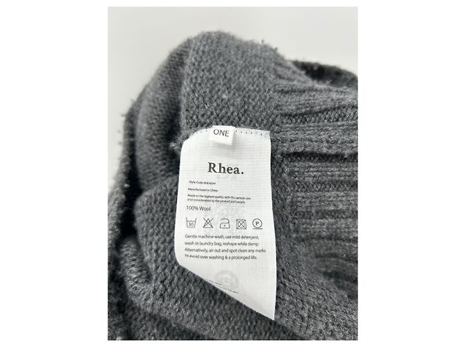 Autre Marque Suéter de cuello alto gris de lana - vista 6