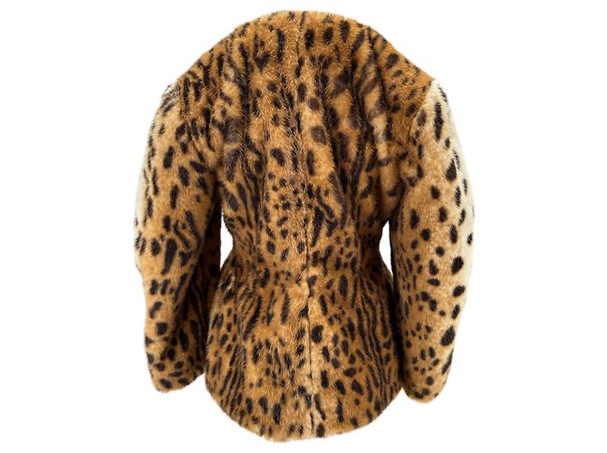 Autre Marque Chaqueta entallada de piel sintética de leopardo Castaño - vista 2