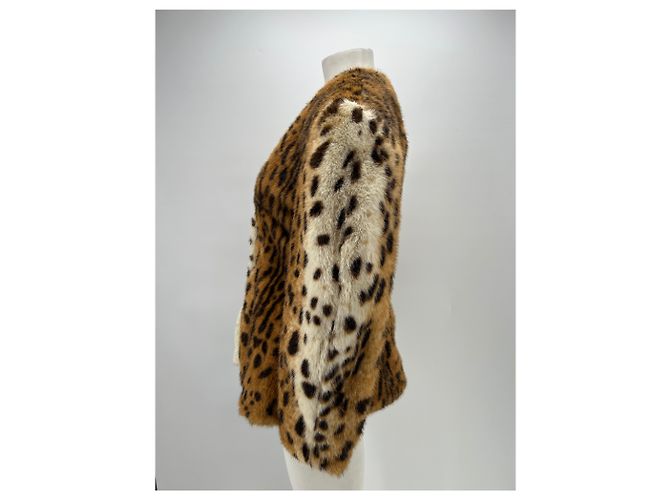 Autre Marque Chaqueta entallada de piel sintética de leopardo Castaño - vista 4