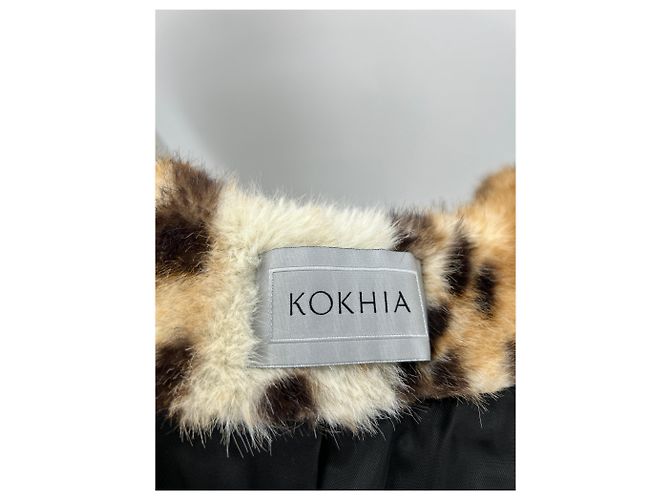 Autre Marque Chaqueta entallada de piel sintética de leopardo Castaño - vista 5