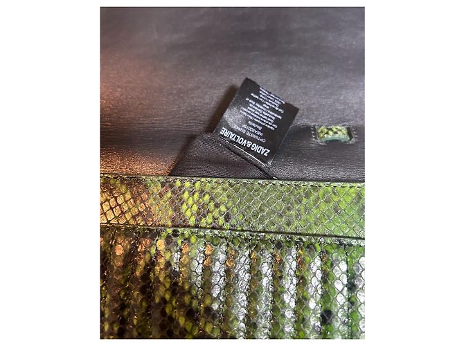 Zadig & Voltaire Handtasche aus grünem Leder Python Effekt - Ansicht 3
