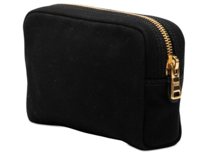 Pochette Mini Borsa Canapa con Logo Prada Nero - vista 2