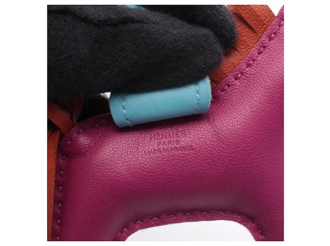 Handtaschenanhänger Hermès Rodeo PM Pink Bordeaux - Ansicht 3