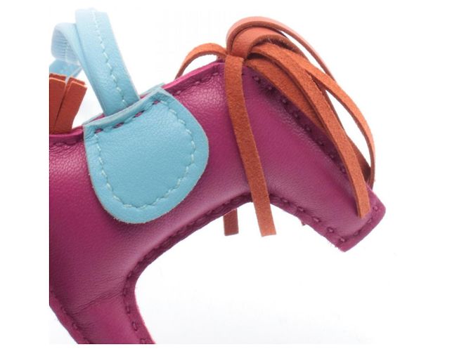 Handtaschenanhänger Hermès Rodeo PM Pink Bordeaux - Ansicht 4