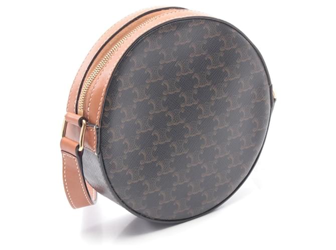 Céline Borsa a spalla rotonda Celine Triomphe Marrone Nero - vista 2