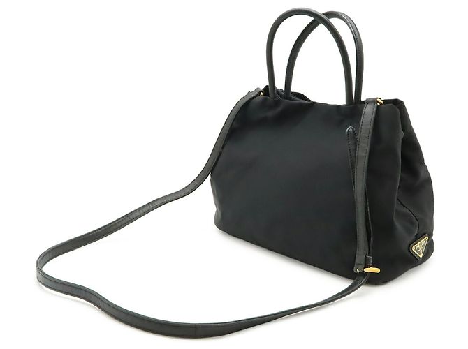 Borsa a mano/borsa a spalla in nastro jacquard PRADA Nero - vista 3