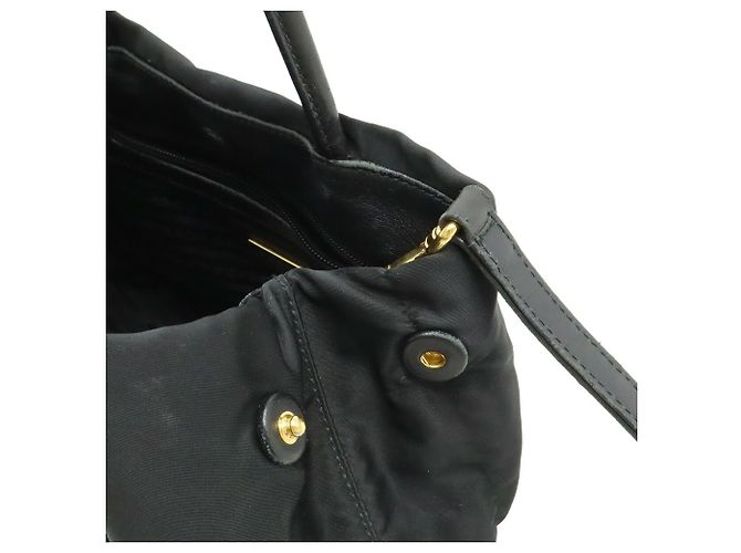Borsa a mano/borsa a spalla in nastro jacquard PRADA Nero - vista 6