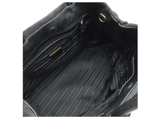 Borsa a mano/borsa a spalla in nastro jacquard PRADA Nero - vista 8