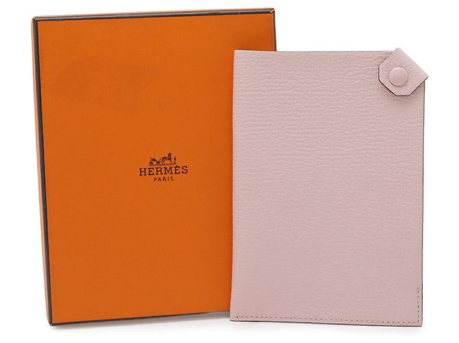Hermès Copri-passaporto Hermes Tarmac PM Rosa - vista 7