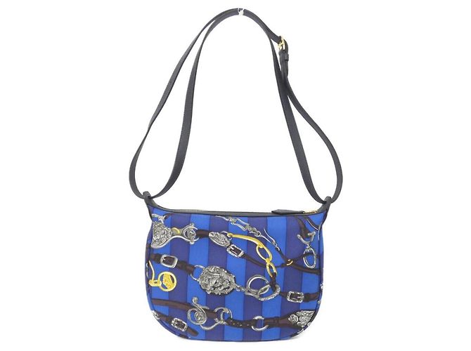 Hermès Brides de Gala Bayadere Sursoy To Go Handtasche Blau Damier ebene - Ansicht 2