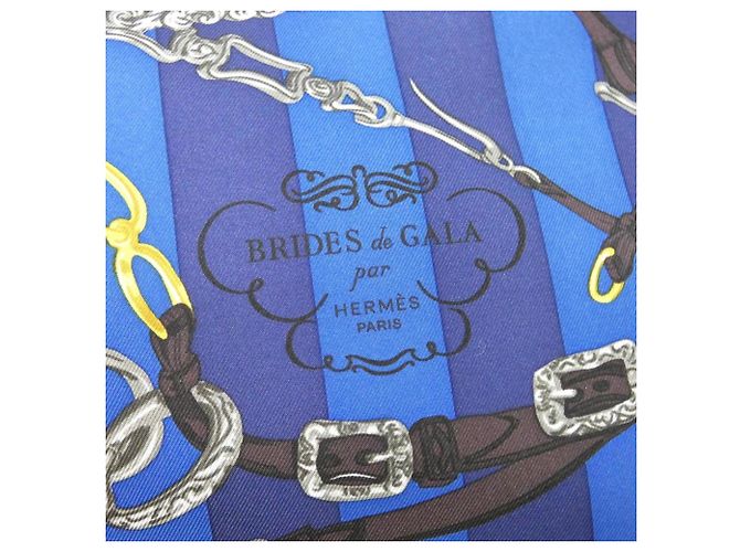Hermès Brides de Gala Bayadere Sursoy To Go Handtasche Blau Damier ebene - Ansicht 4