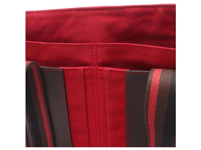 Hermès Troca Horizontal MM Tote Bag Braun Schwarz Rot - Ansicht 12
