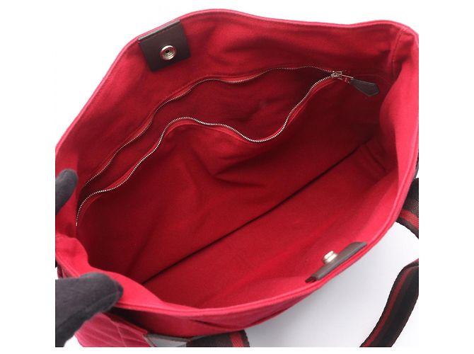 Hermès Troca Horizontal MM Tote Bag Braun Schwarz Rot - Ansicht 3