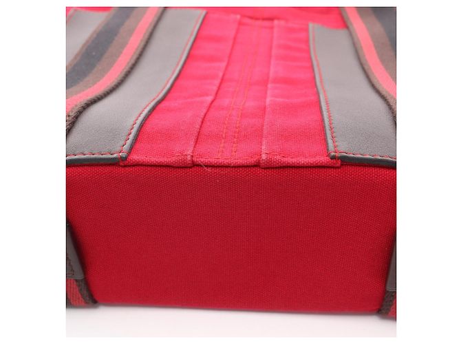 Hermès Troca Horizontal MM Tote Bag Braun Schwarz Rot - Ansicht 6