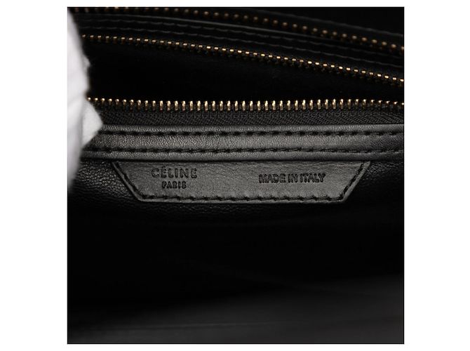 Céline Celine Luggage Micro Shopper Handtasche Schwarz Beige Roh - Ansicht 5