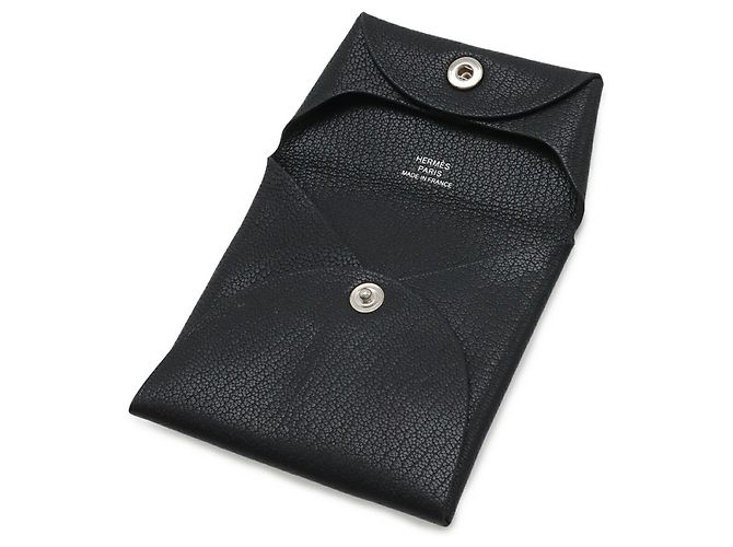 Hermès Hermes Bastia Coin Purse in Black Chevre Leather - view 5