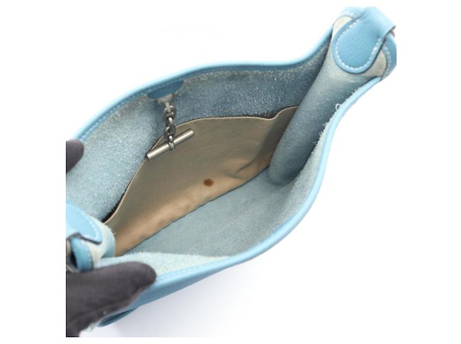 Hermès Borsa a spalla Hermes Vespa PM in pelle blu - vista 3
