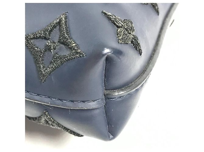 Borsa Tote Verticale Lockit in Gomma Monogram Louis Vuitton Nero Blu - vista 10