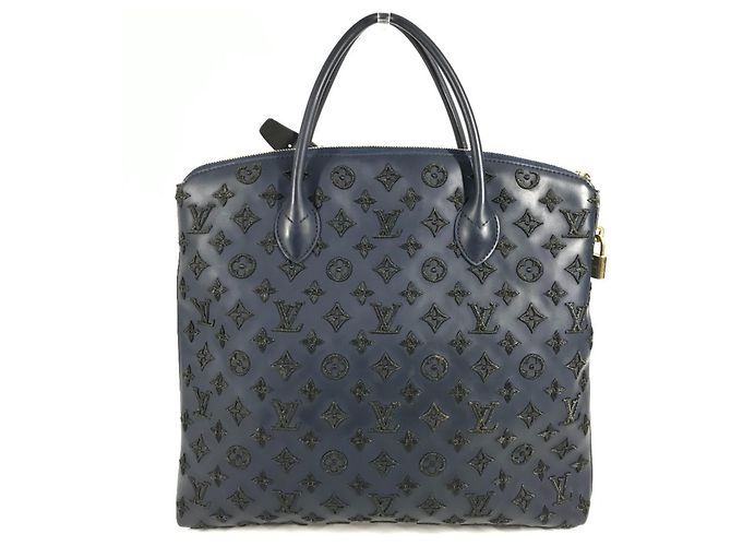 Borsa Tote Verticale Lockit in Gomma Monogram Louis Vuitton Nero Blu - vista 2