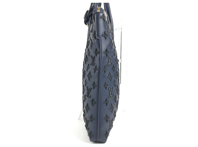 Borsa Tote Verticale Lockit in Gomma Monogram Louis Vuitton Nero Blu - vista 3