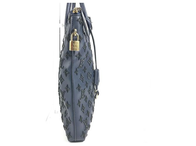 Borsa Tote Verticale Lockit in Gomma Monogram Louis Vuitton Nero Blu - vista 4