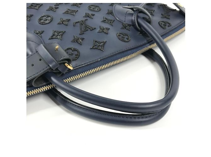 Borsa Tote Verticale Lockit in Gomma Monogram Louis Vuitton Nero Blu - vista 6