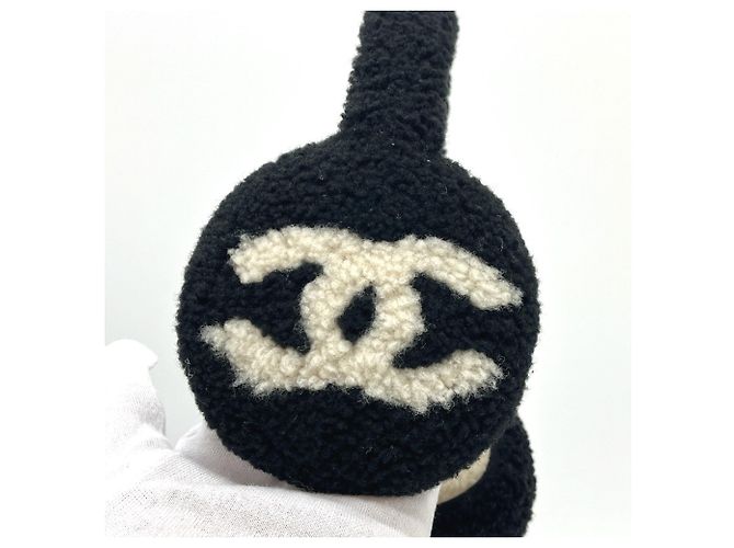 Bicolor Ohrenwärmer von Chanel Schwarz Weiß - Ansicht 5