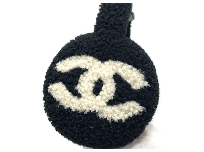 Bicolor Ohrenwärmer von Chanel Schwarz Weiß - Ansicht 6