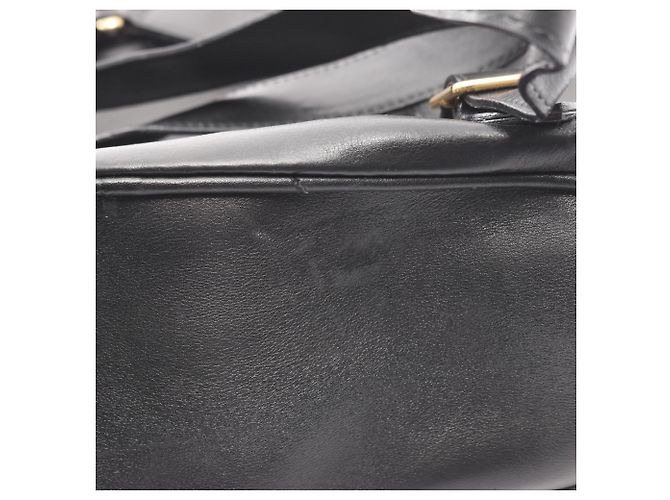 Zaino in pelle nera Gucci Bamboo Nero - vista 10
