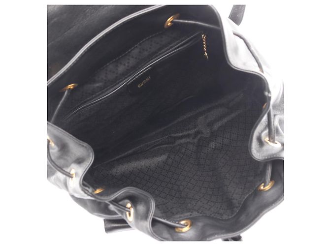 Zaino in pelle nera Gucci Bamboo Nero - vista 3