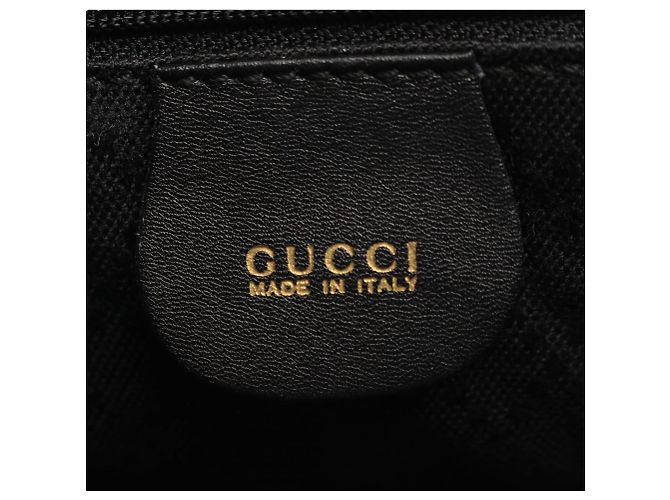 Zaino in pelle nera Gucci Bamboo Nero - vista 4